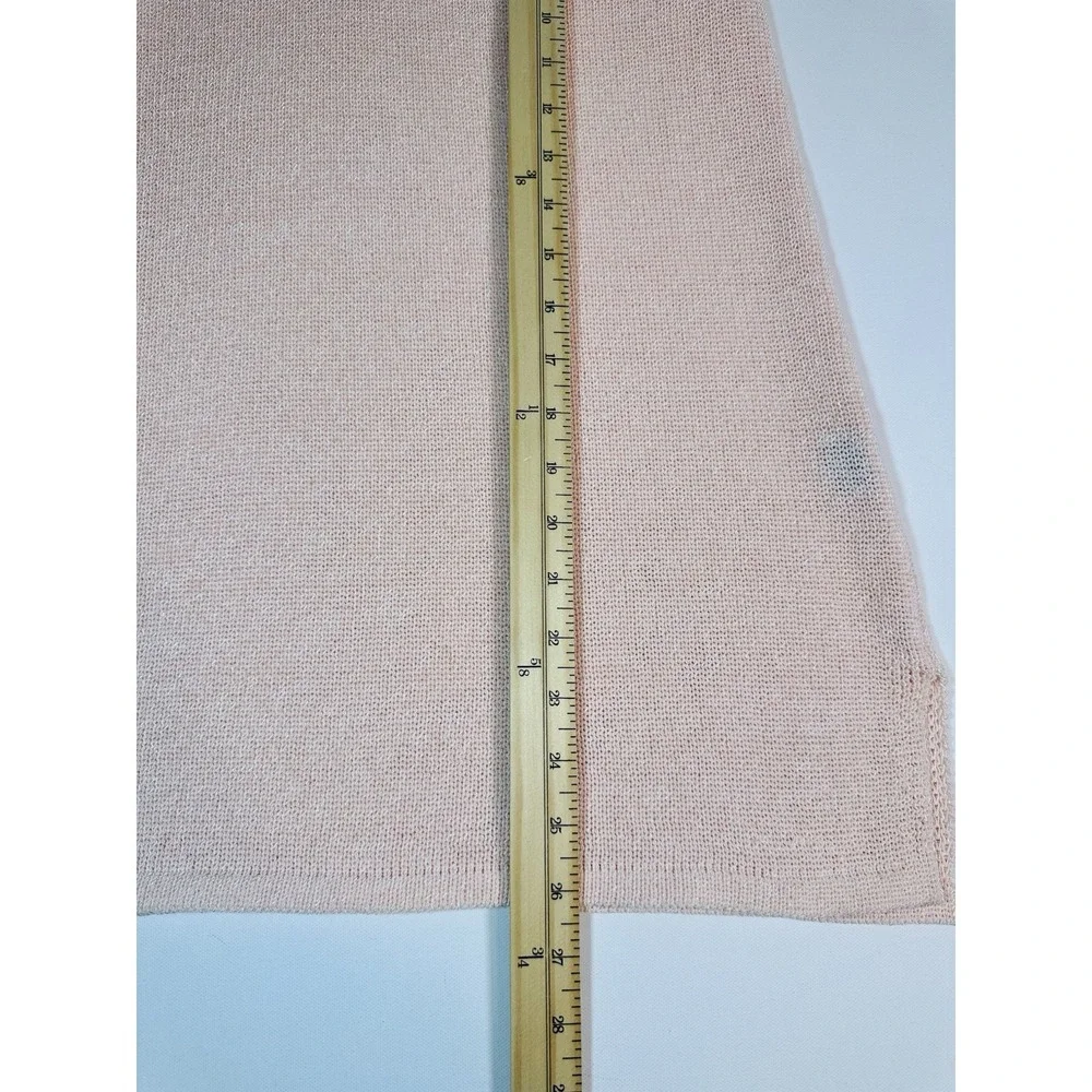 J. McLaughlin Callum Sweater Light Pink V-Neck Open Knit Long‎ Sleeve SMALL